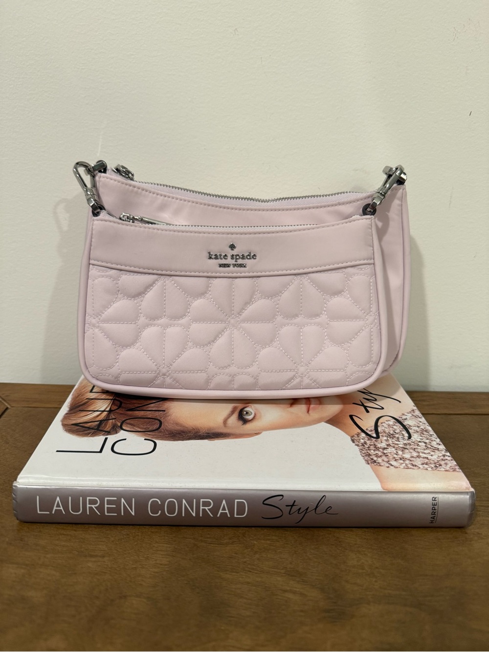 Kate Spade Duet Quilted Fabric Small Crossbody Light Pink NWOT